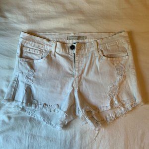 Flying Monkey Distressed White Jean Shorts
